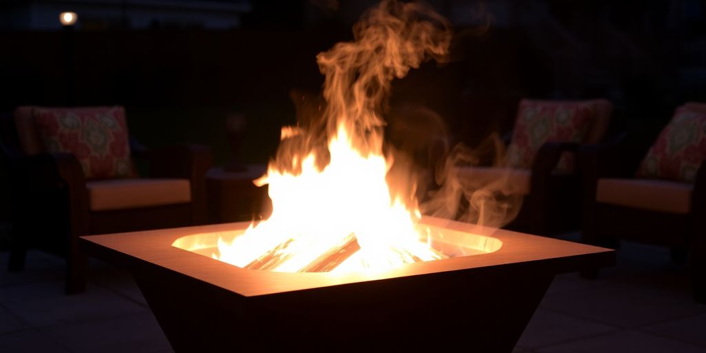 Outdoor Fire Pit Ottawa Bylaw An outdoor fire pit with flames in an Ottawa backyard.