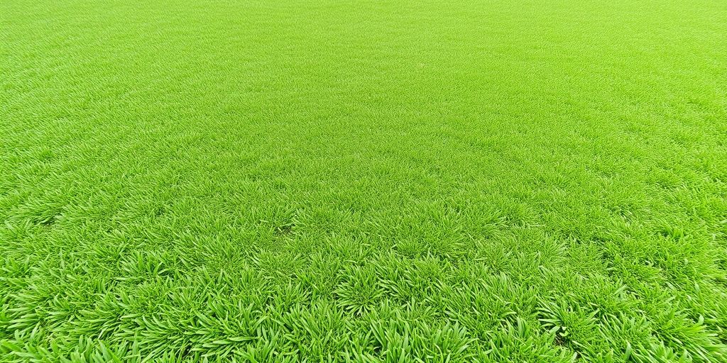 Fresh sod is being rolled onto prepared soil