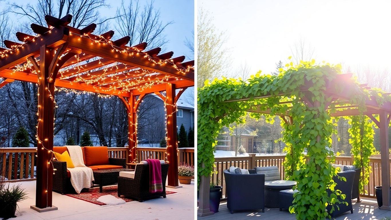 Modern Pergola Design in Ottawa Backyard Pergola in Ottawa for year-round enjoyment.