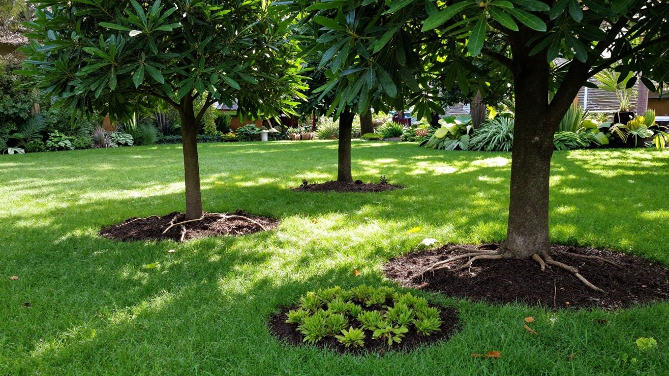 Lawn and garden soil with liverwort growth showing tips for tree soil care and healthy garden maintenance.