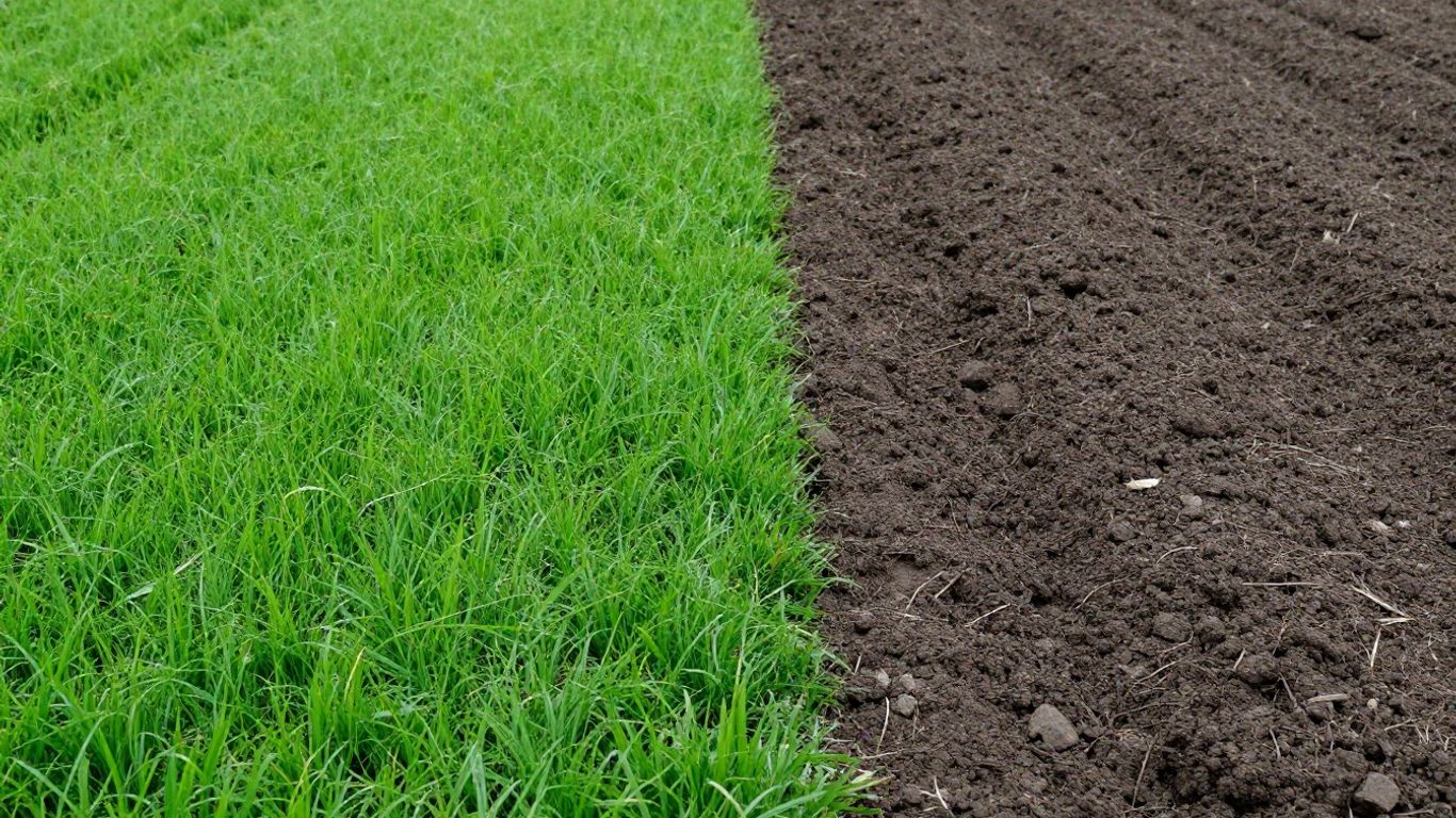 Fresh sod installation on clay soil demonstrating why sod can be better than lawn seed in heavy soil conditions
