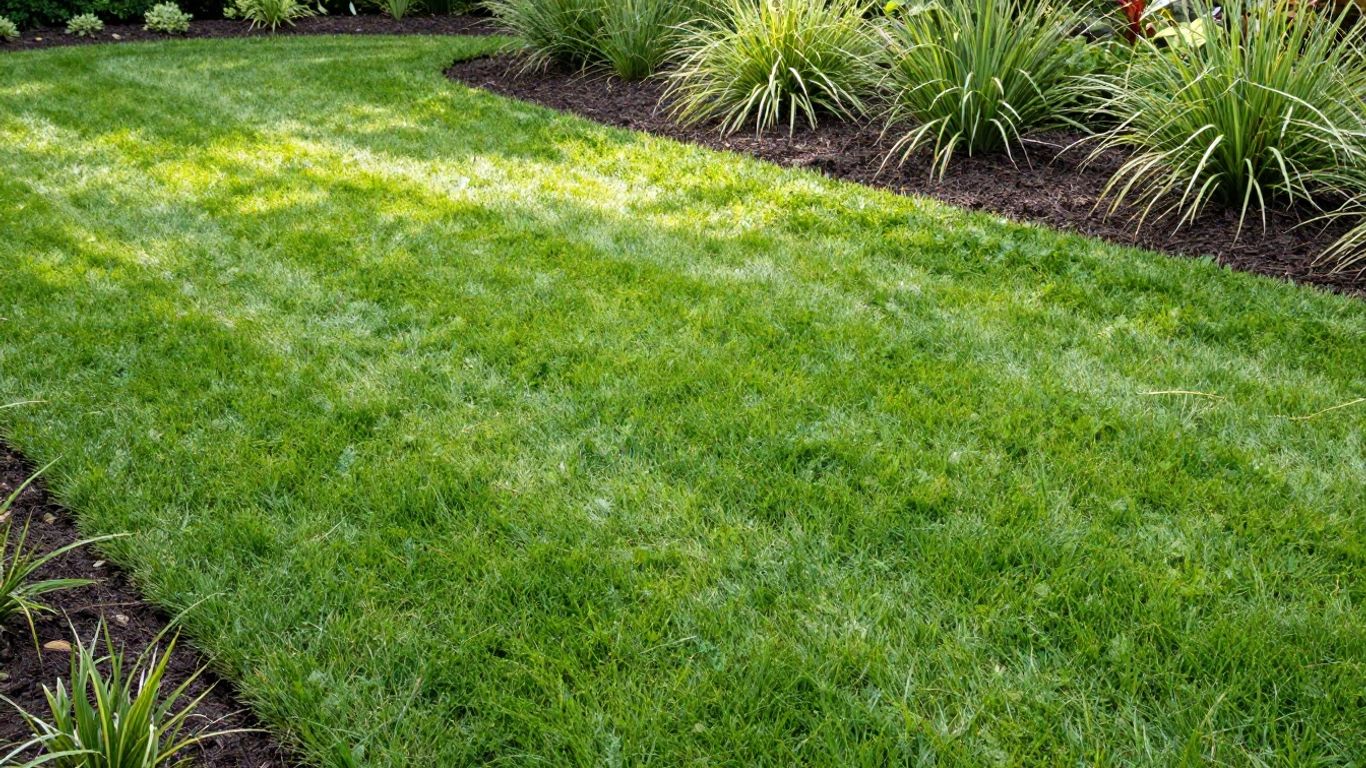 Level and evenly graded lawn surface prepared for proper drainage and healthy grass growth