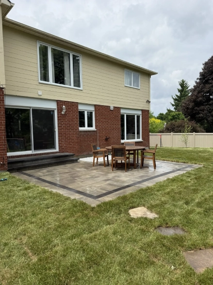 Landscaping and interlock project in progress in Ottawa by Bennett Lawn and Landscape