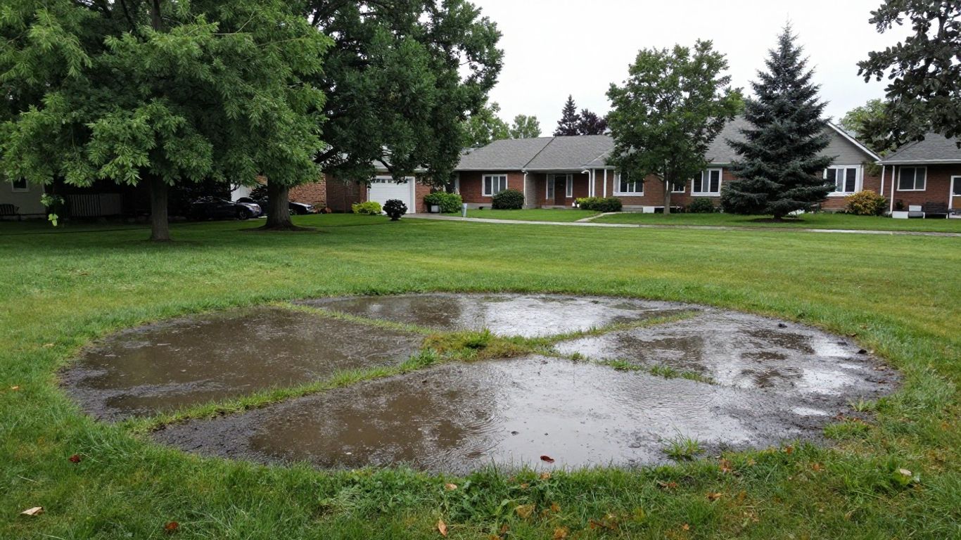 Trench-style channel drain installed along a driveway to redirect yard runoff in Ottawa