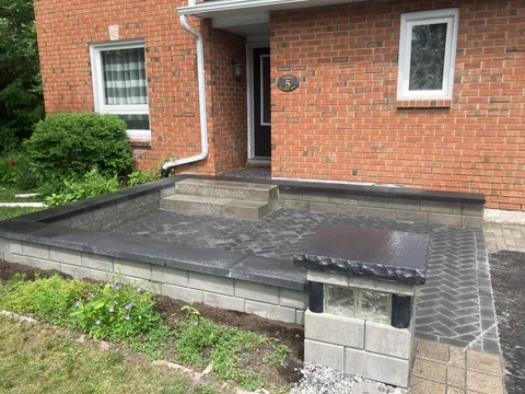 Landscaping and interlock project in progress in Ottawa by Bennett Lawn and Landscape